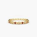 Solid Gold Ruby Art Deco Wedding ring