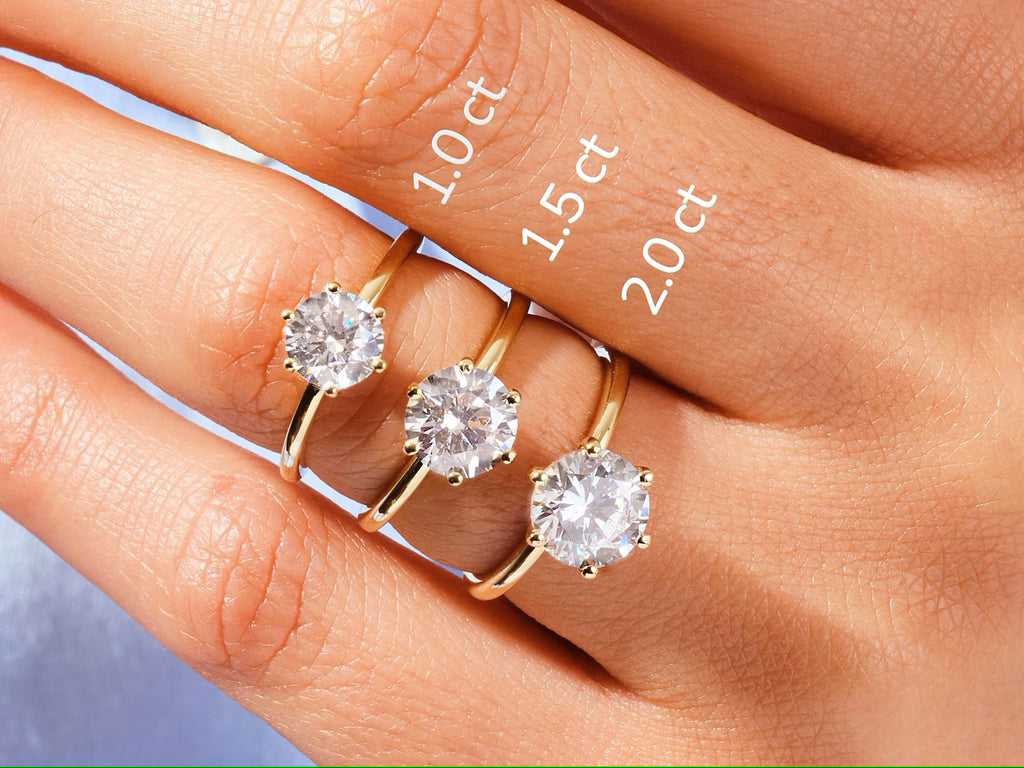 Solid Gold Six-Prong Round Solitaire Diamond Ring