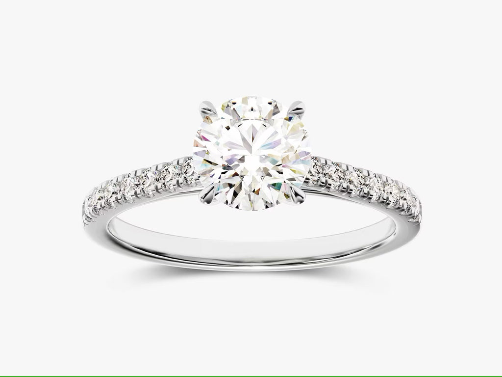 Solid Gold Round Diamond Engagement Ring