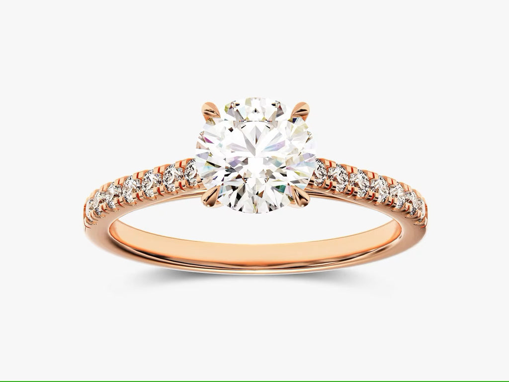 Solid Gold Round Diamond Engagement Ring