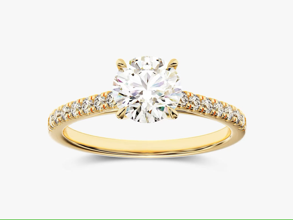 Solid Gold Round Diamond Engagement Ring