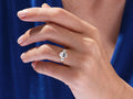 Solid Gold Oval Cut Three -Stone Engagement Ring