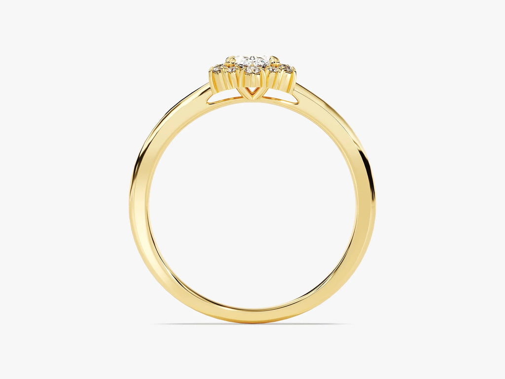 Oval 0.5 Sunburst Diamond Engagement Ring, photo 6