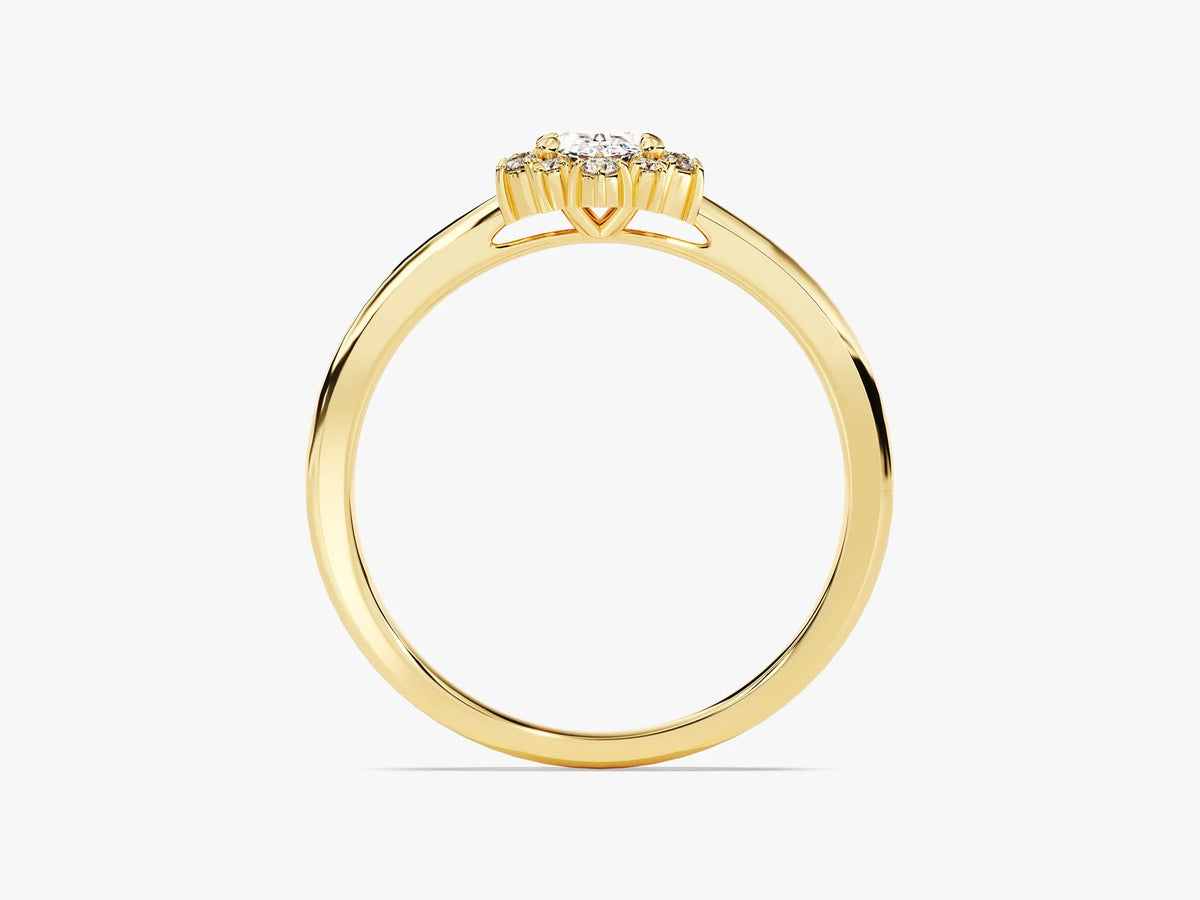 Oval 0.5 Sunburst Diamond Engagement Ring, photo 6