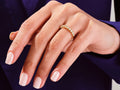 Solid Gold Anniversary Ring Round Cut Diamond Nine-Stone Basket Setting