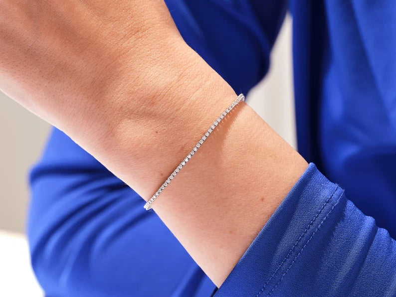 Solid Gold Diamond Tennis Bracelet (751435)