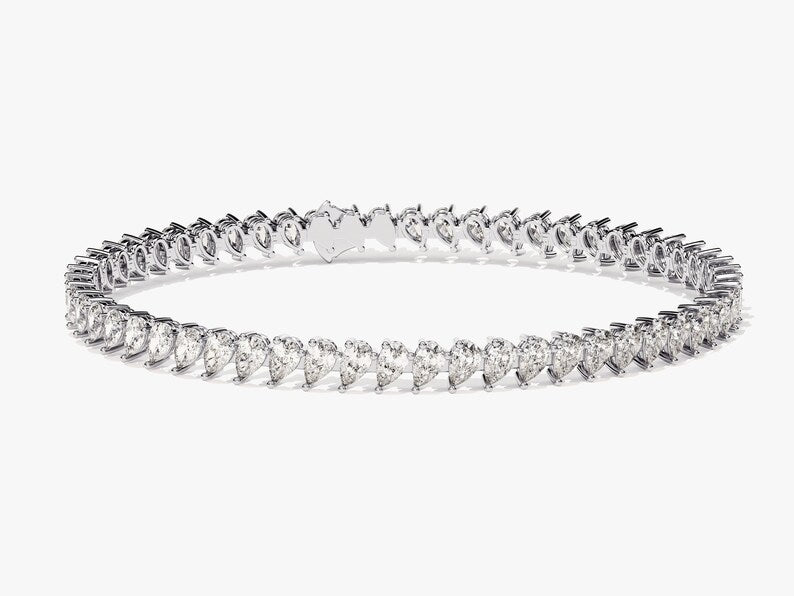 18K Solid Gold Moissanite Tennis Diamond Bracelet - Style B