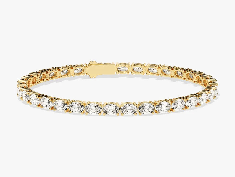 Solid Gold Diamond Tennis Diamond Bracelet For Women