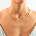 Solid Gold Bezel Natural Diamond Tennis Necklace