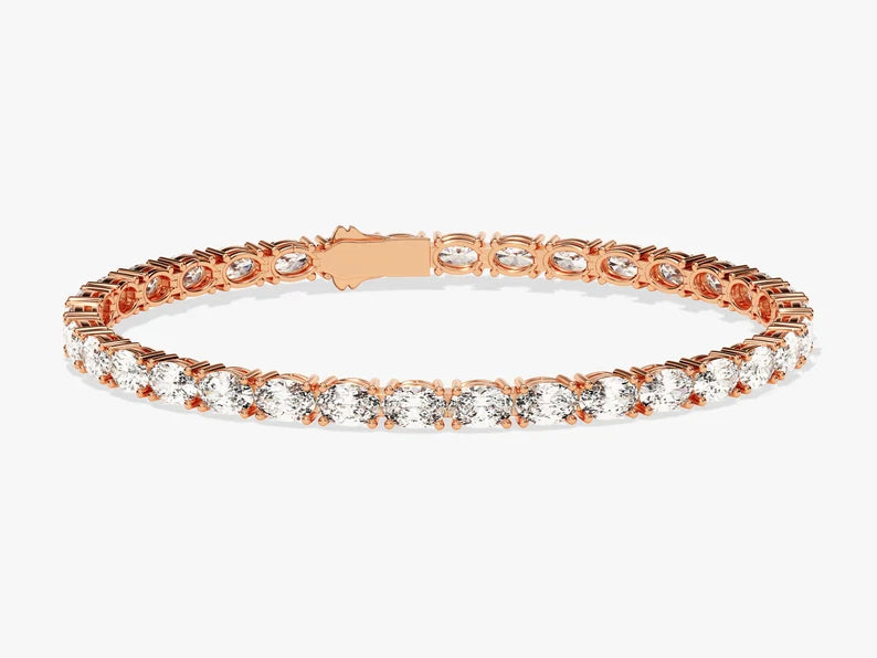 Solid Gold Diamond Tennis Diamond Bracelet For Women