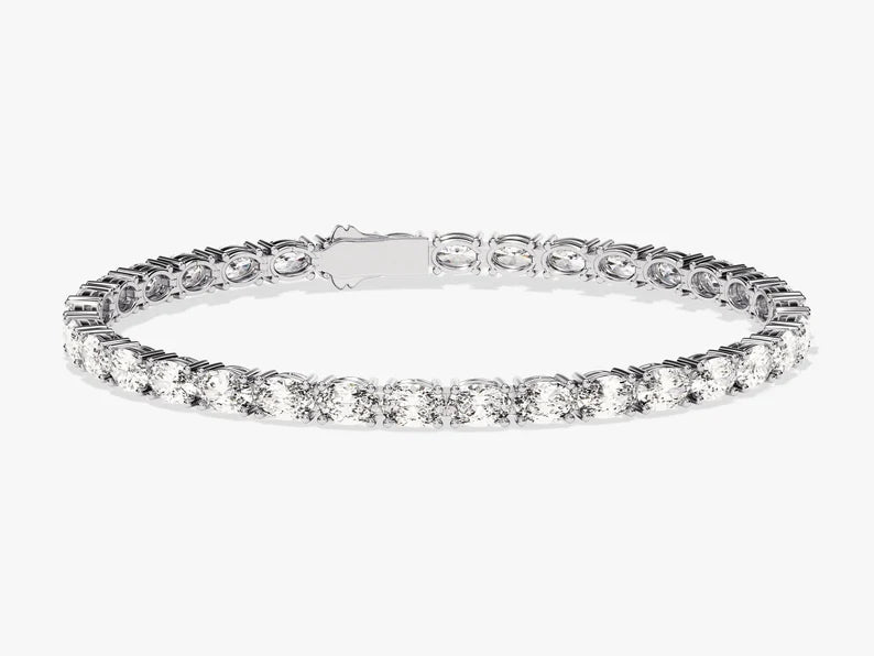 Solid Gold Diamond Tennis Diamond Bracelet For Women