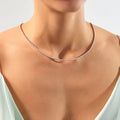 Solid Gold 8 Carat Round Diamond Tennis Necklace