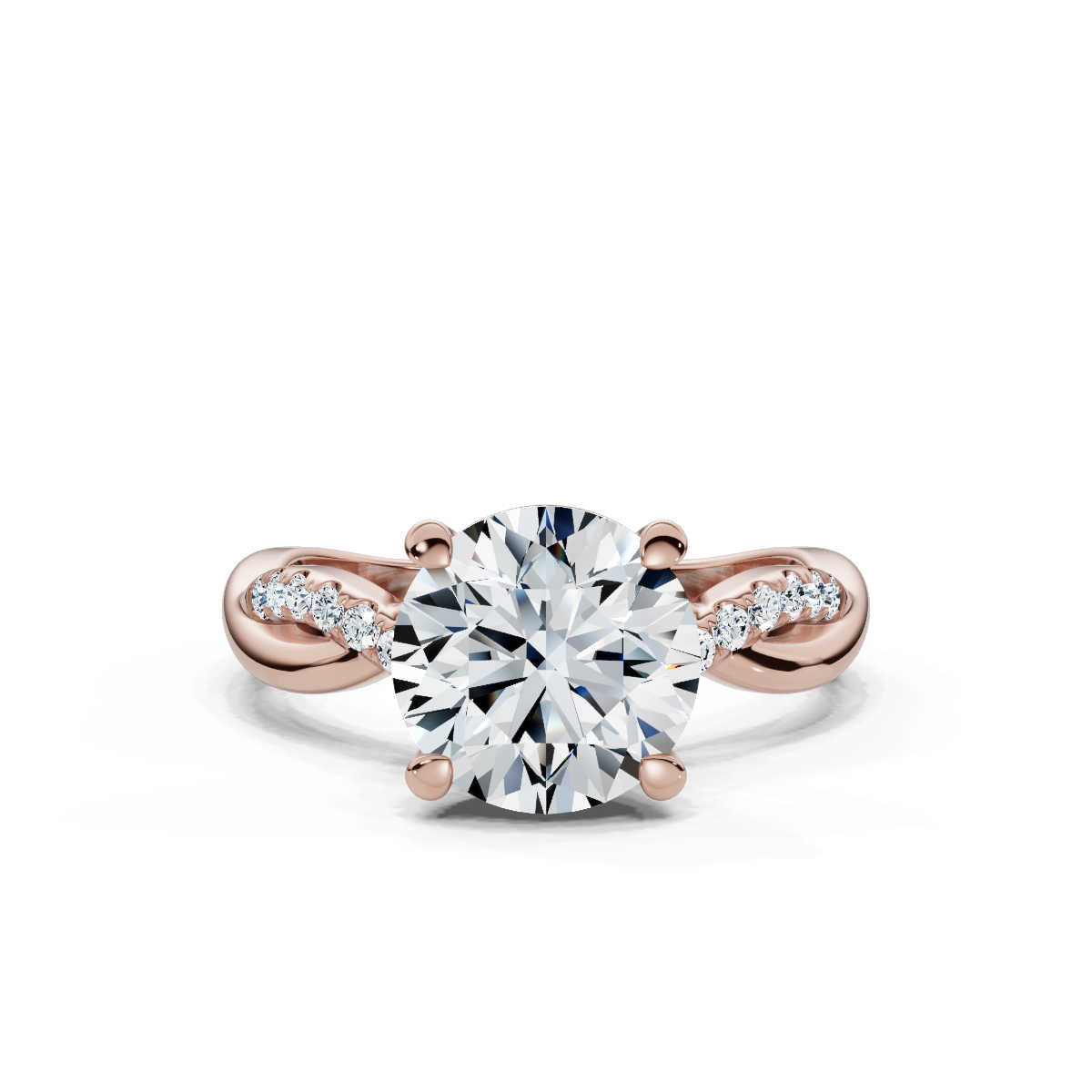 Solid Gold 2 CT Infinity Lab Grown Diamond Engagement Ring