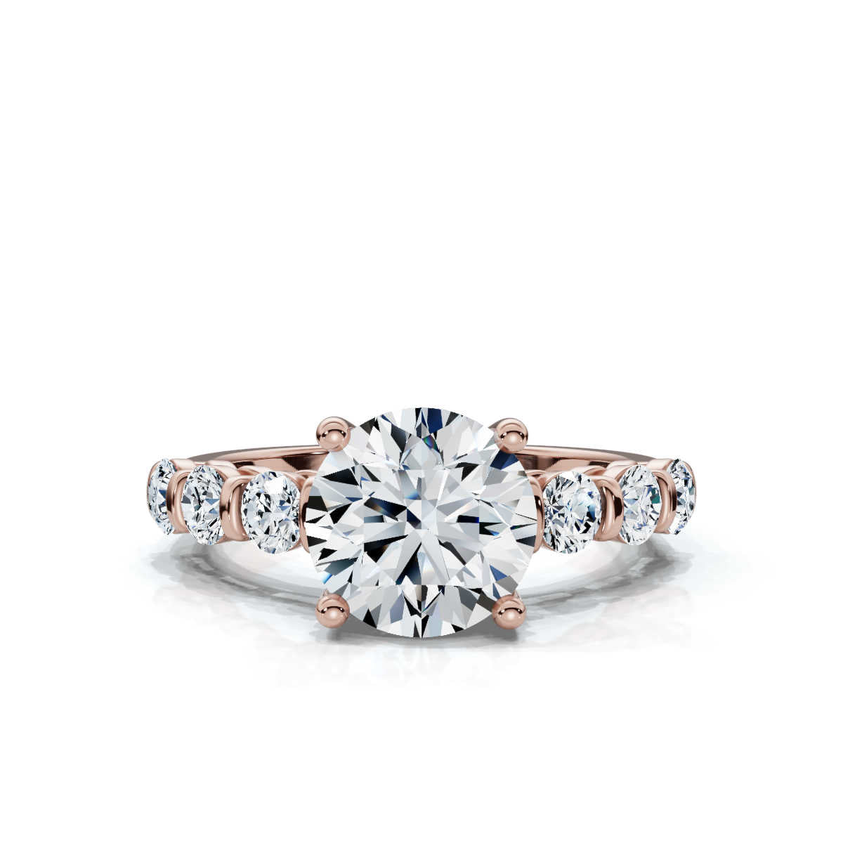 Solid Gold 2.1Ct Lab Grown Diamond Engagement Ring (3EE981)