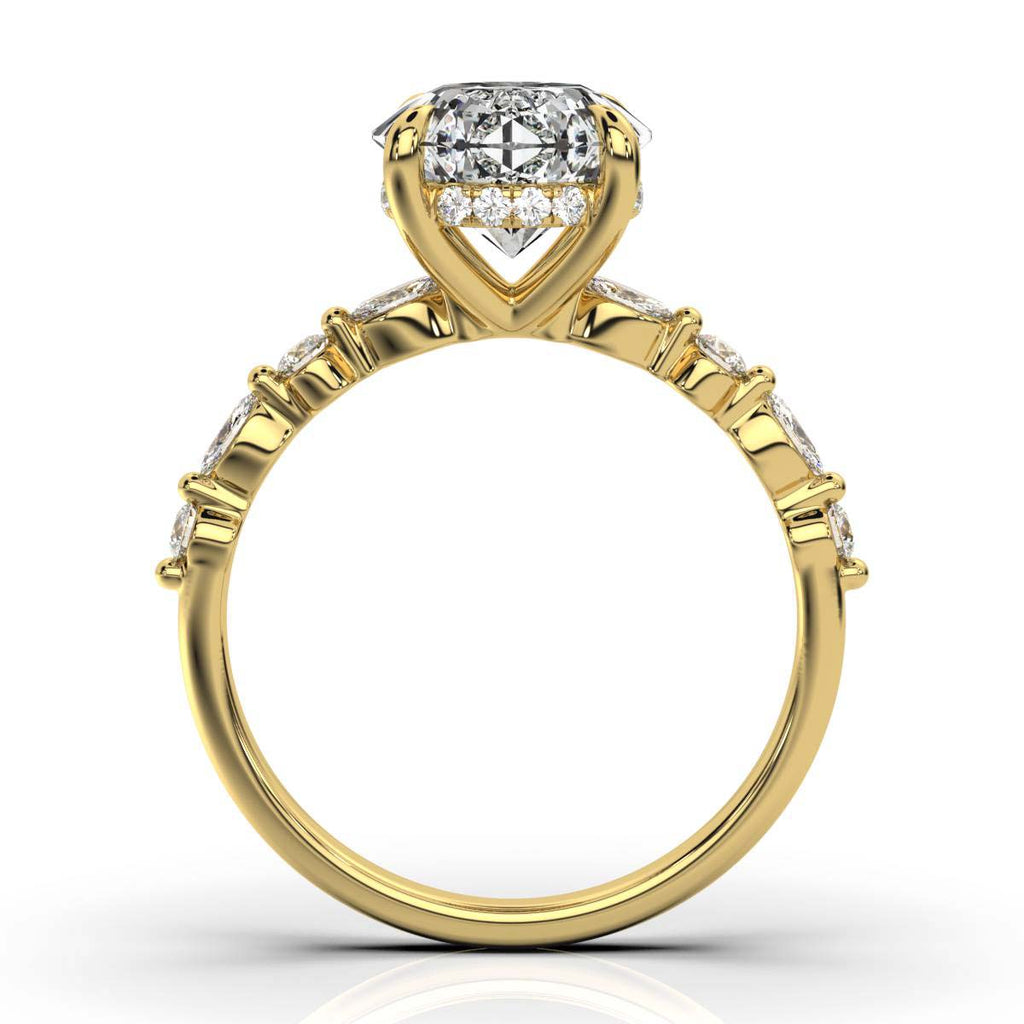 Solid Gold 2 CT Lab Grown Diamond Engagement Ring (5E96C5)