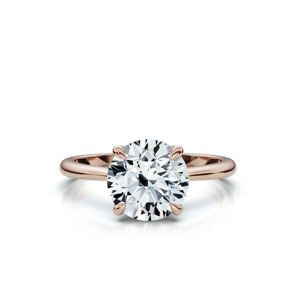 Solid Gold 2Ct Lab Grown Diamond Tulip Engagement Ring