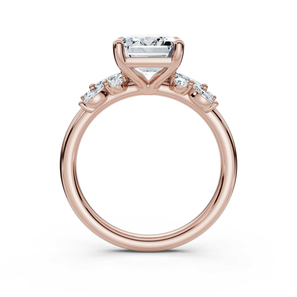 Solid Gold 2 CT Emerald Cut Solitaire Lab Grown Diamond Ring - (0C656)