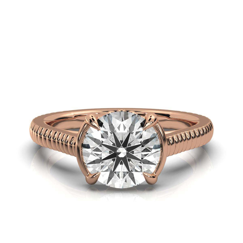 Solid Gold 2Ct Solitaire Engagement Ring