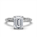 Solid Gold 2ct Emerald Cut Lab Grown Dimaond Engagement Ring