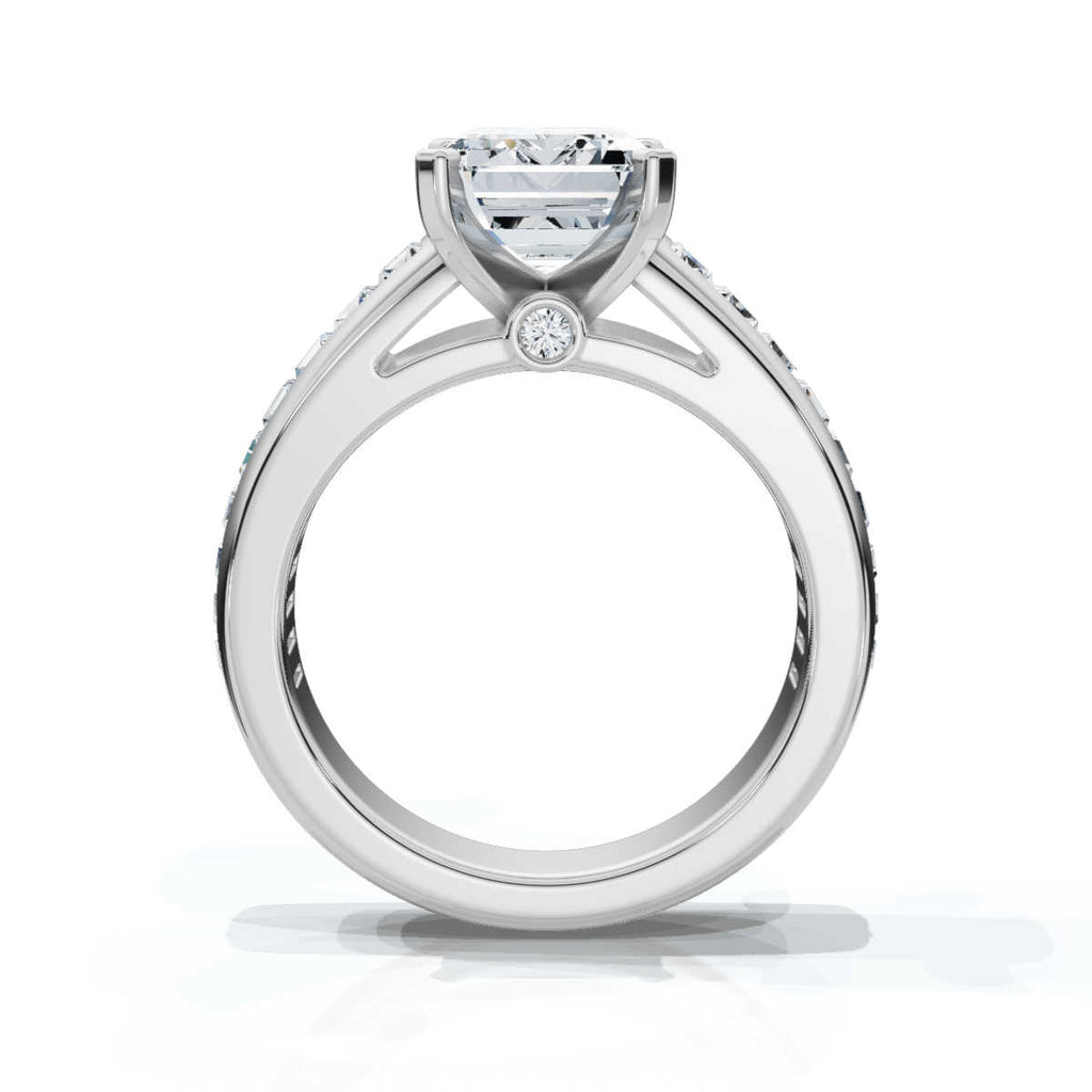 Solid Gold 2 CT Emerald Cut Solitaire Lab Grown Diamond Ring (A66A76)