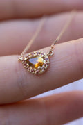 Solid Gold Pear Montana Sapphire Necklace