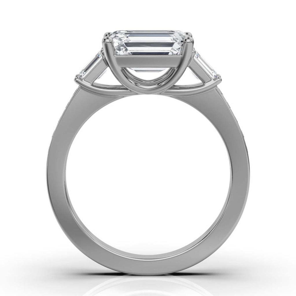 Solid Gold 2.6ct Emerald Cut Solitaire Lab Grown Diamond Ring