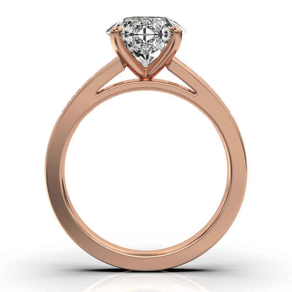 18K Solid Gold Solitaire Lab Grown Diamond Ring (85AE-4E02)