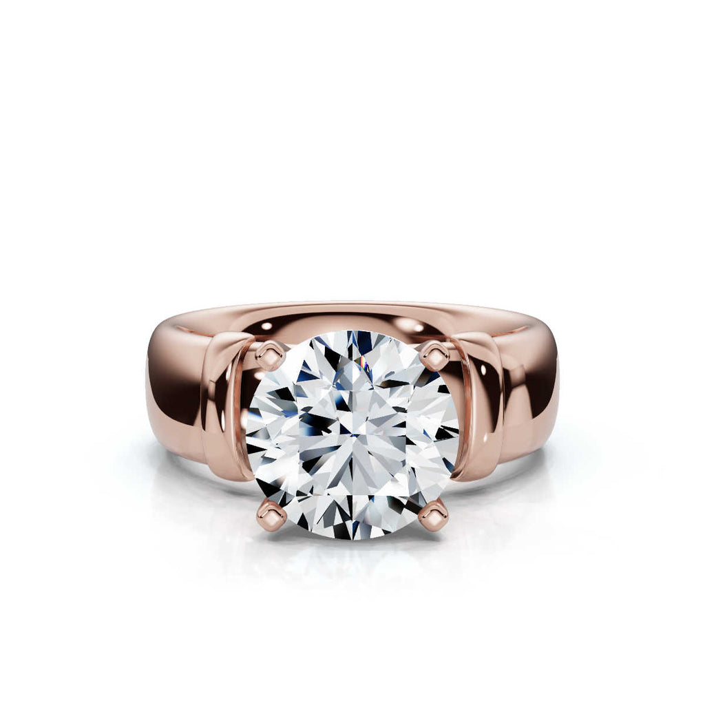 Solid Gold 2 CT Bold Lab Grown Diamond Engagement Ring