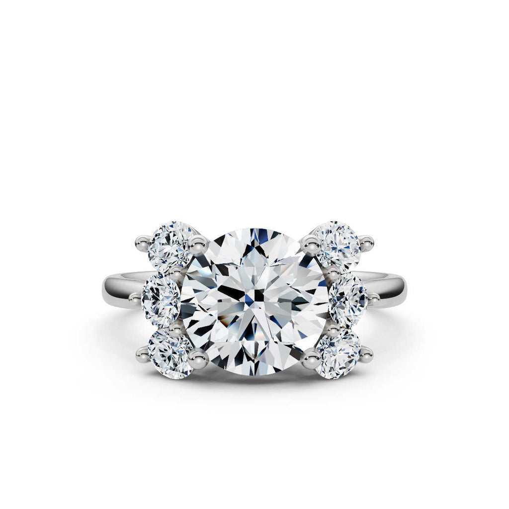 Solid Gold 3 CT Solitaire Lab Grown Diamond Engagement Ring (87E66C)