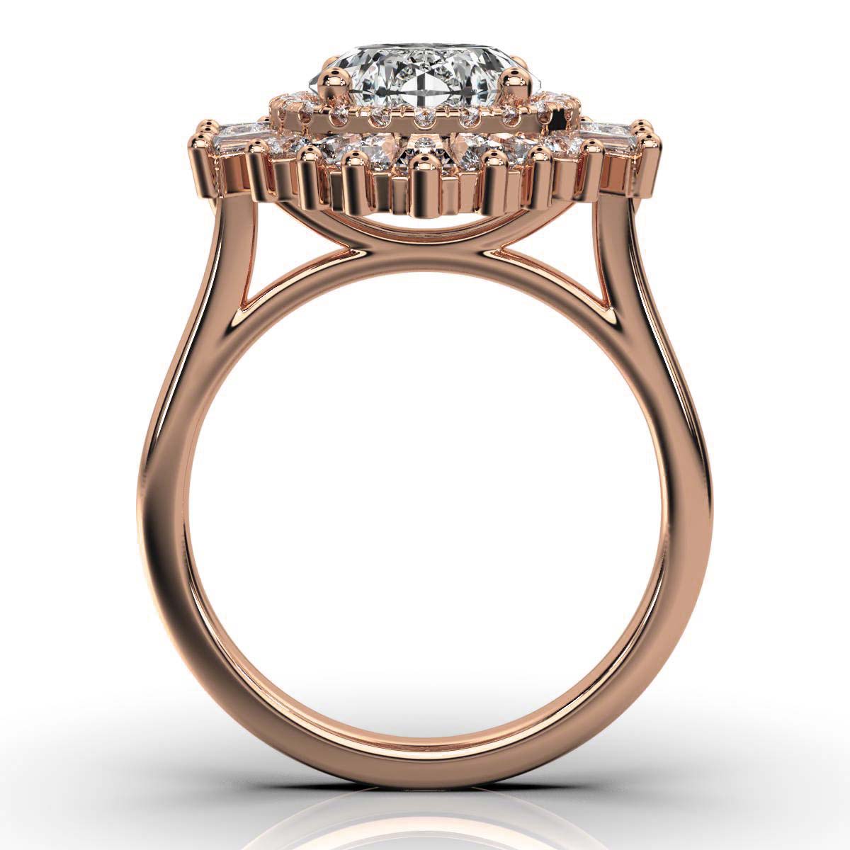 Solid Gold Flower Solitaire Lab Grown Diamond Ring