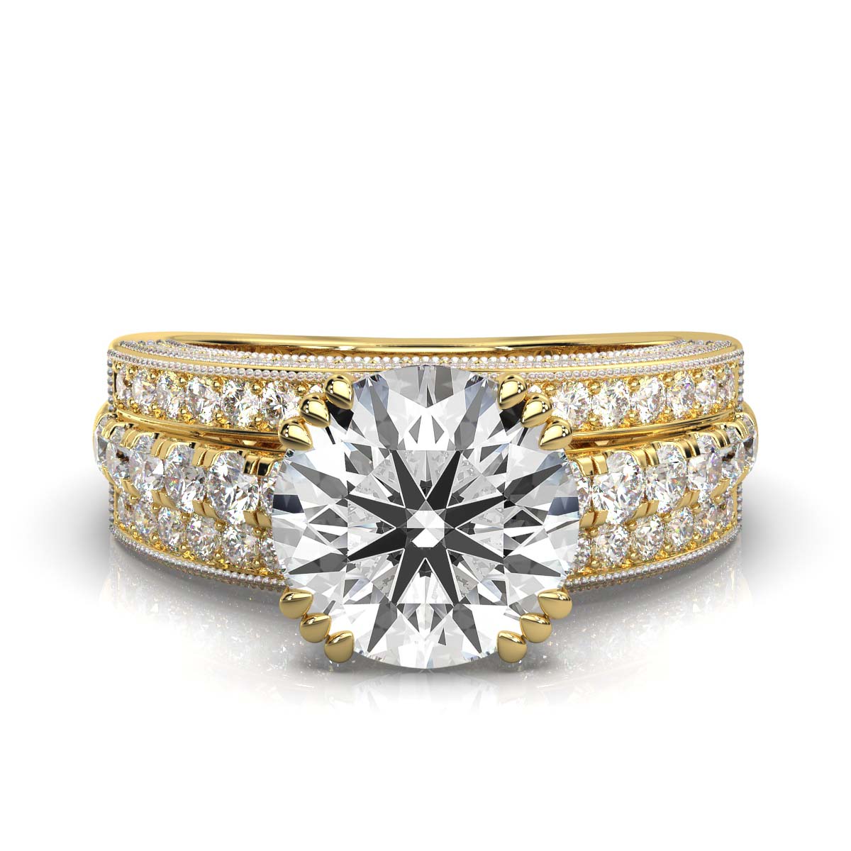 18K Solid Gold 3 CT Lab Grown Diamond Ring