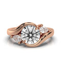 Solid Gold Three Stone Pear Lab Grown Diamond Ring (E6515A)
