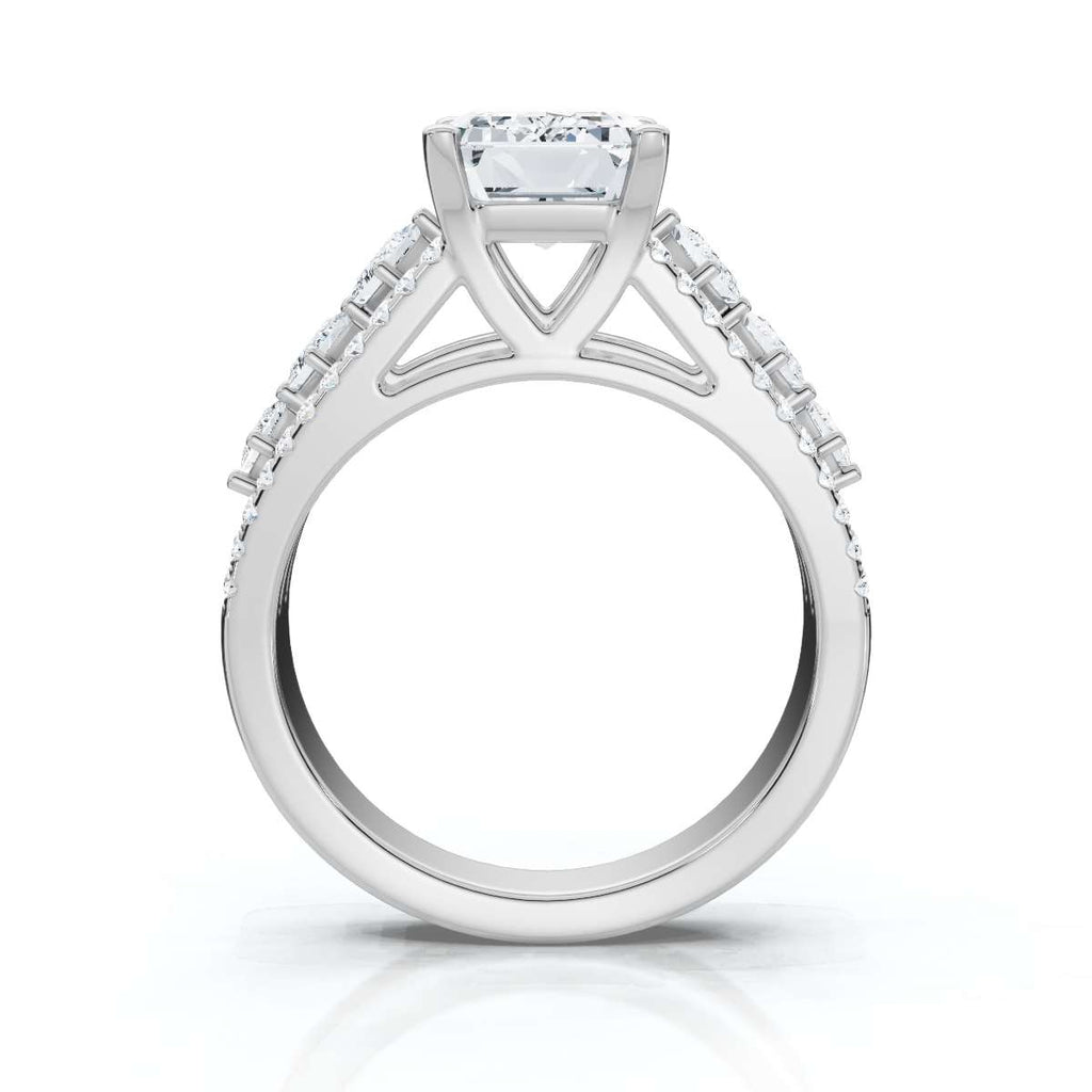 Solid Gold 2.5ct Emerald Cut Lab Grown Diamond Engagement Ring