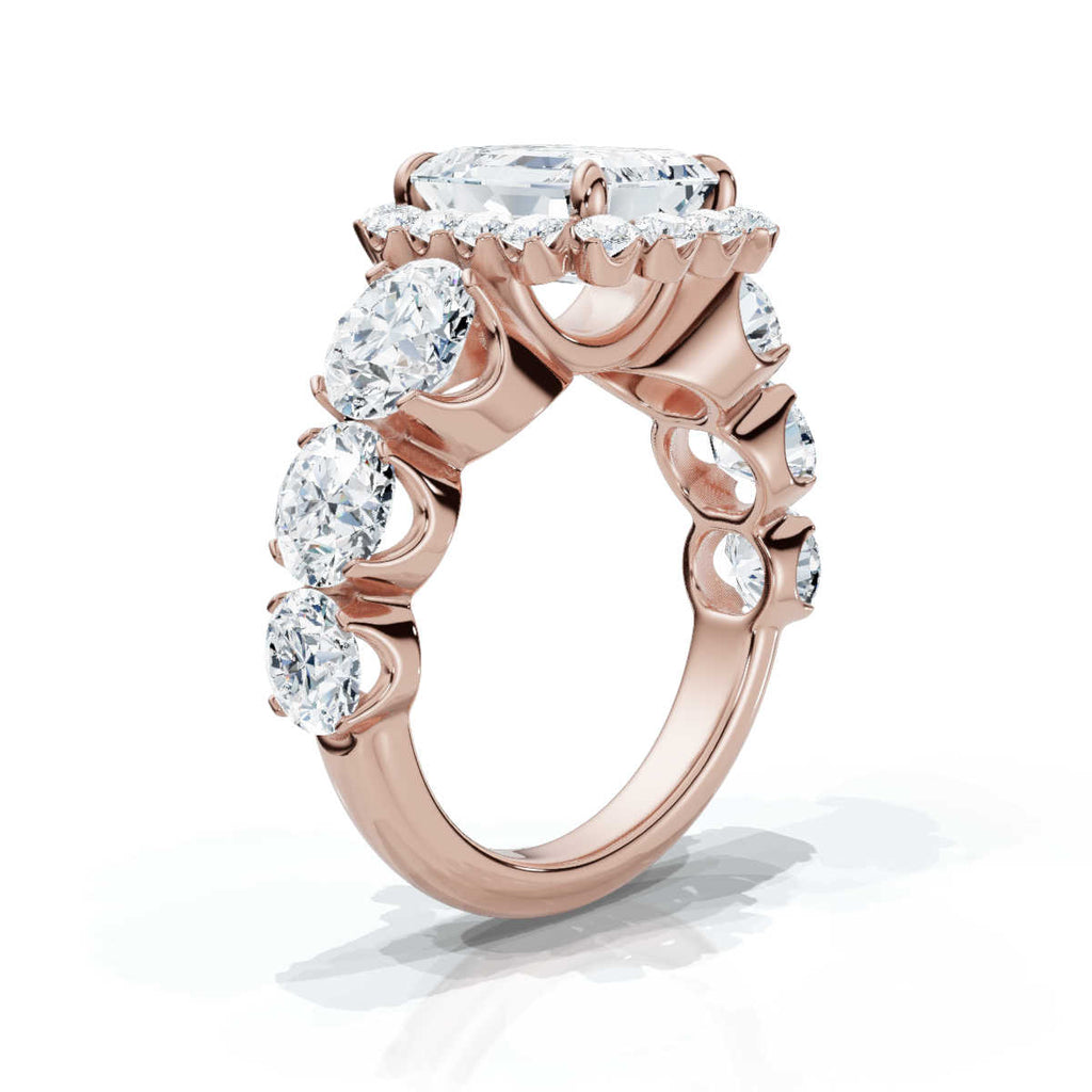 Solid Gold Emerald Cut Solitaire Lab Grown Diamond Ring