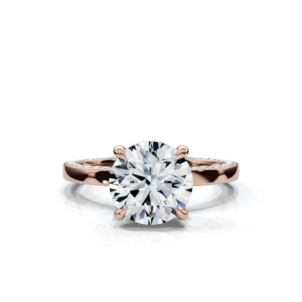 Solid Gold 2 CT Lab Grown Diamond Engagement Ring (E189A1)