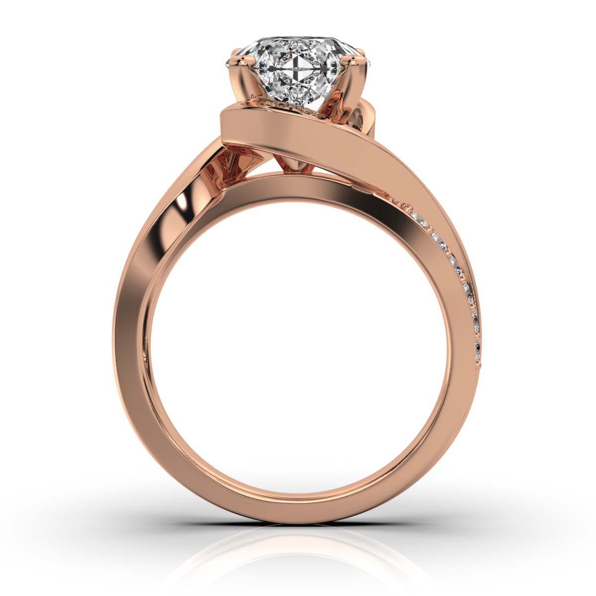 Solid Gold 2 ct Center Round Lab Grown Diamond Ring