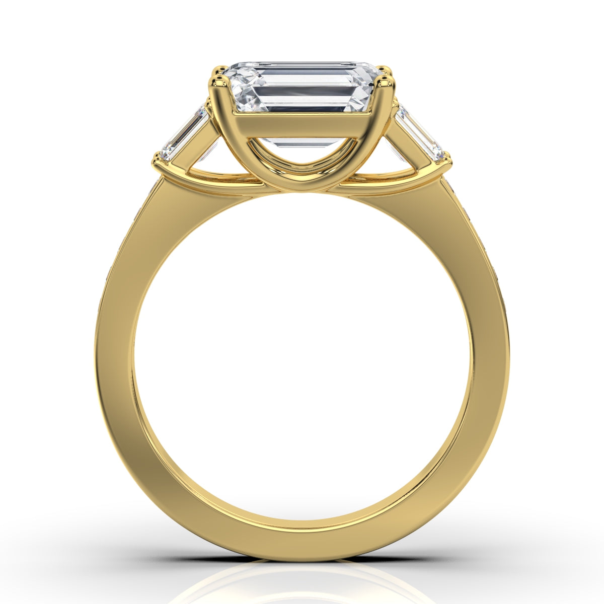 Solid Gold 2.6ct Emerald Cut Solitaire Lab Grown Diamond Ring