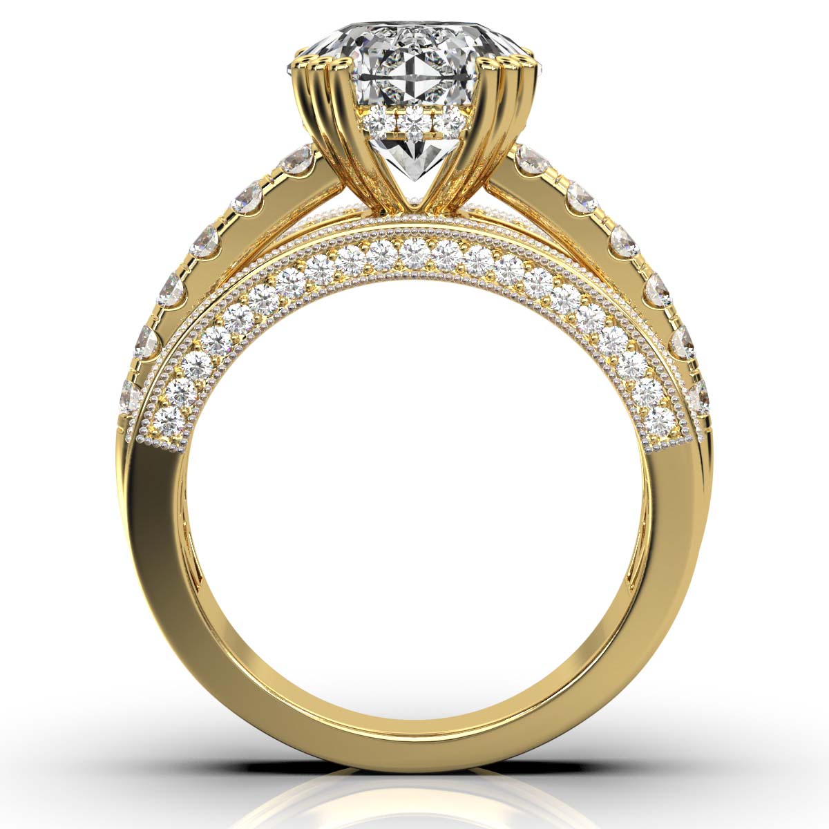 18K Solid Gold 3 CT Lab Grown Diamond Ring