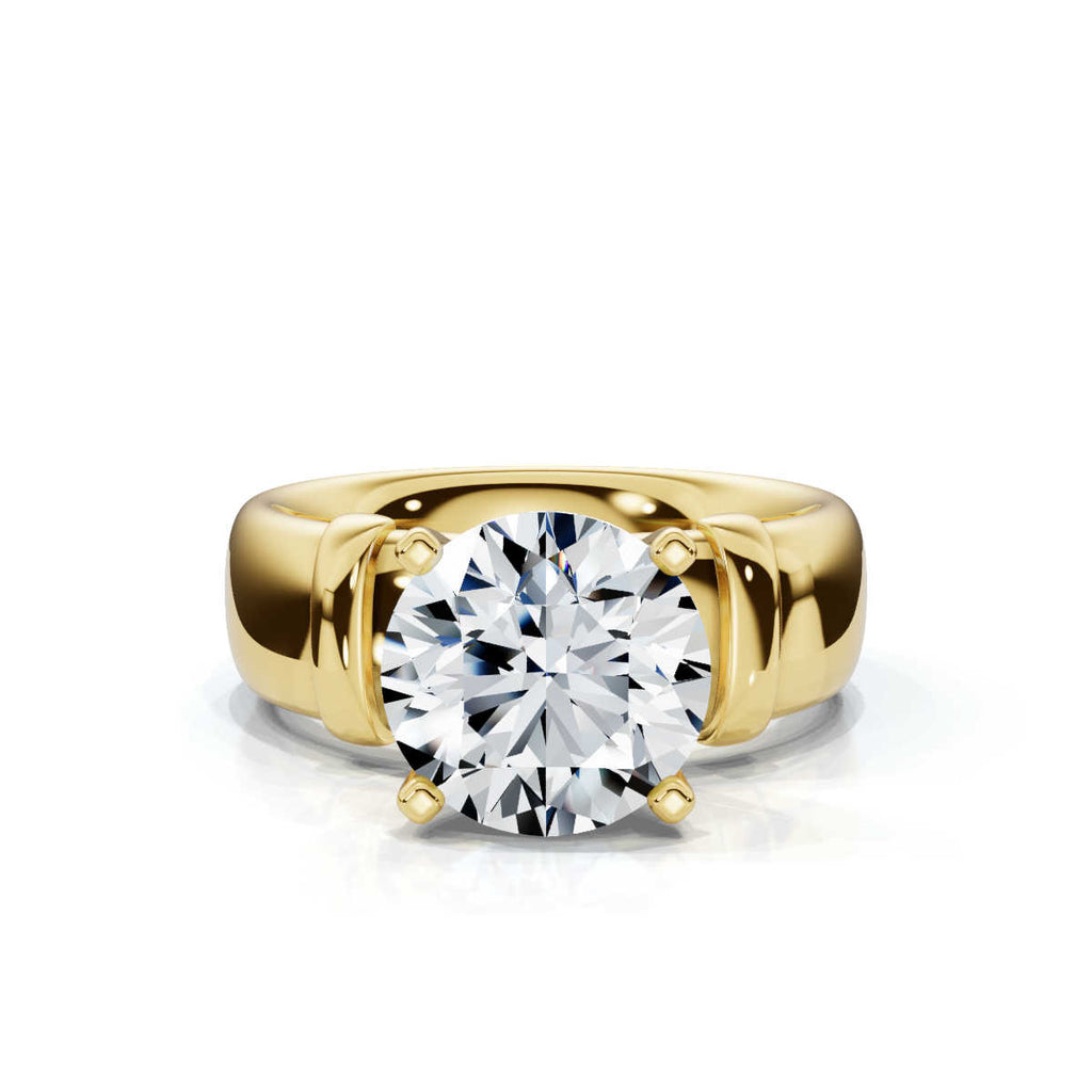 Solid Gold 2 CT Bold Lab Grown Diamond Engagement Ring