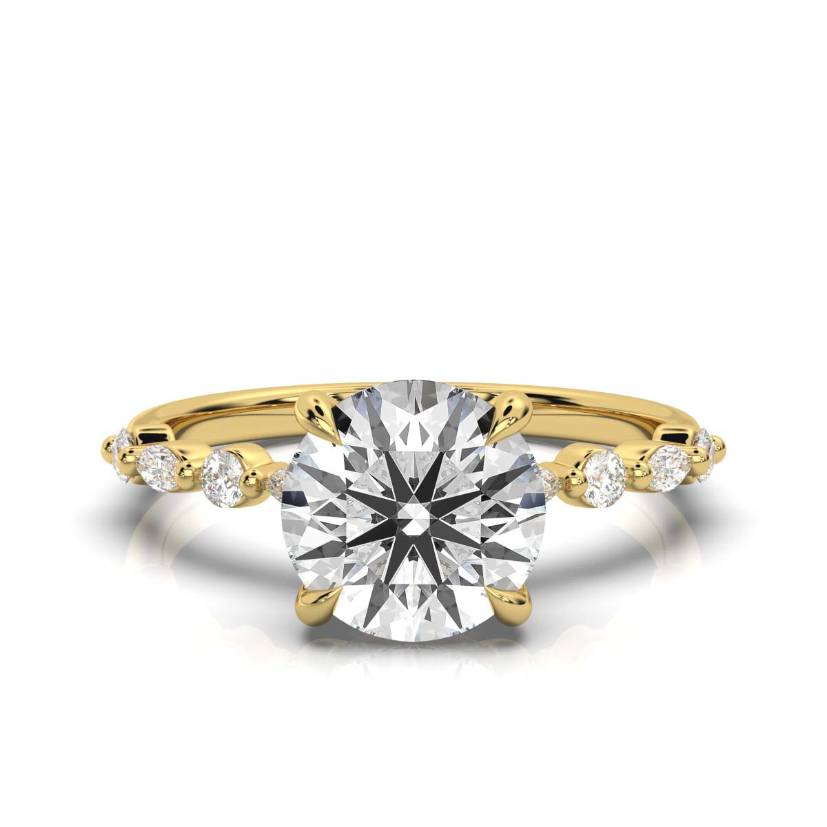 Solid Gold 2 CT Lab Grown Diamond Engagement Ring (5E96C5)