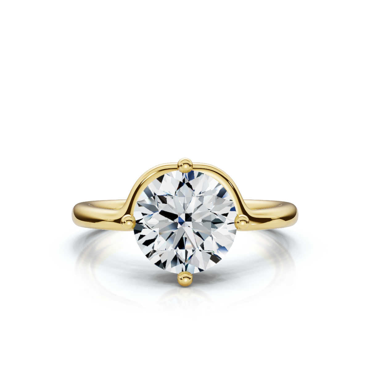 Solid Gold Solitaire Round Lab Grown Diamond Ring