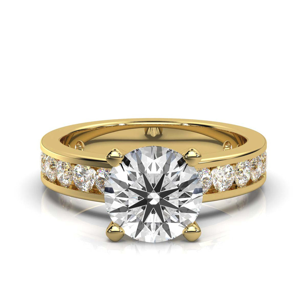 Solid Gold 3ct Solitaire Lab Grown Diamond Ring (4E6AC5)