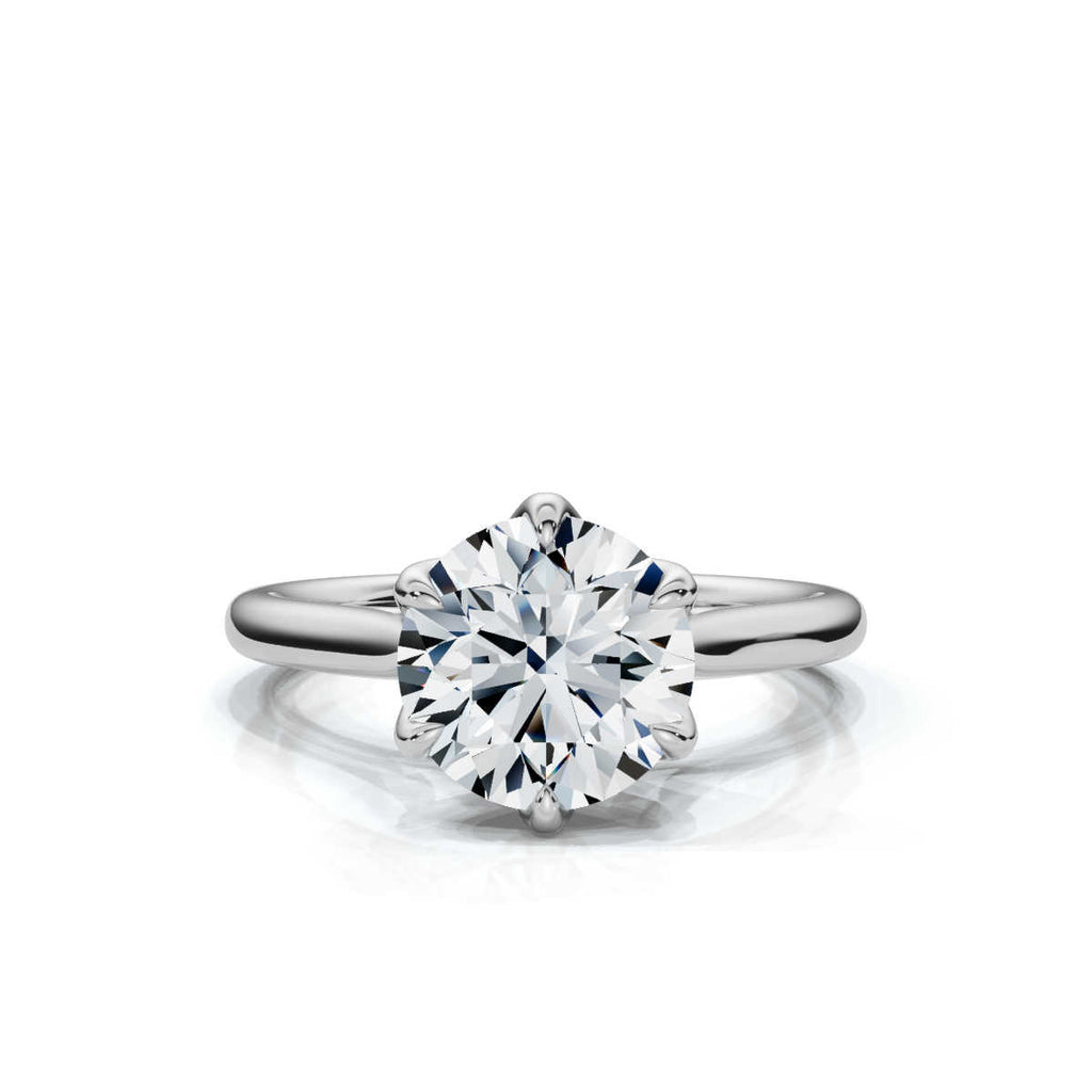Solid Gold 2 CT Tulip Lab Grown Diamond Engagement Ring