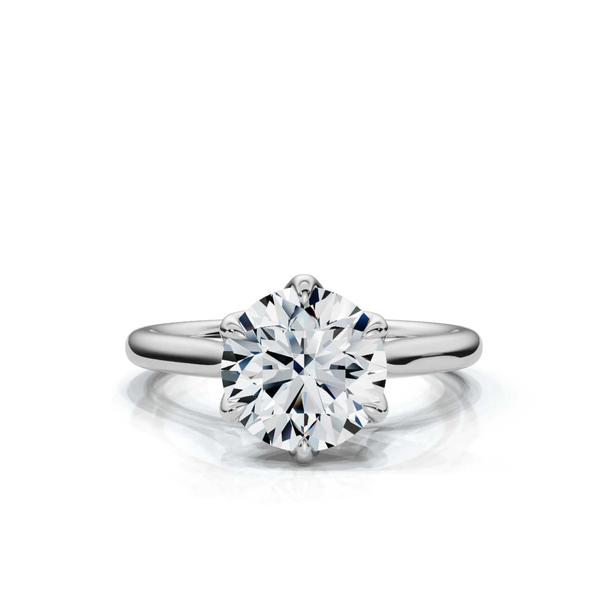 Solid Gold 2 CT Tulip Lab Grown Diamond Engagement Ring