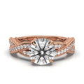 Solid Gold Etched Lab Grown Diamond Ring