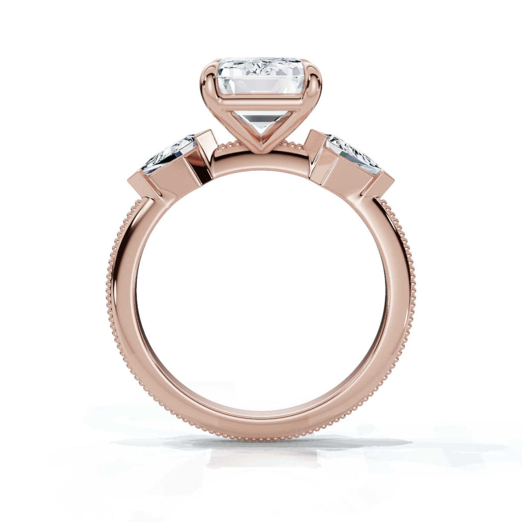 Solid Gold 2 CT Emerald Cut Solitaire Lab Grown Diamond Ring (1BA5FB)