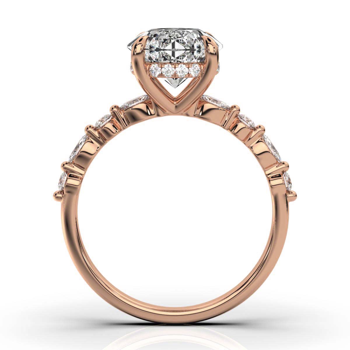 Solid Gold 2 CT Lab Grown Diamond Engagement Ring (5E96C5)