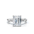 Solid Gold Emerald Cut Lab Grown Diamond Twisted Vine Engagement Ring