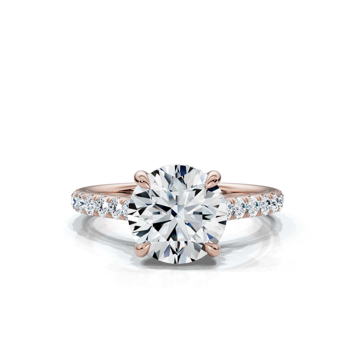 Solid Gold 2 CT Lab Grown Diamond Engagement Ring (C170D1)