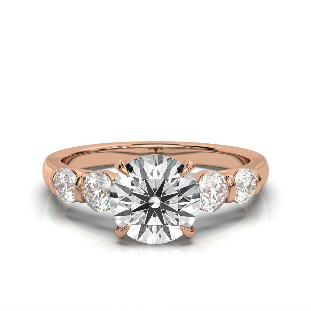 Solid Gold Five Stone Lab Grown Diamond Ring
